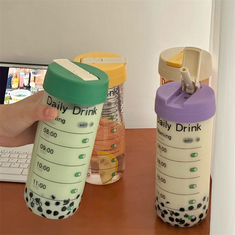 Glass Water Bottle With Time M - Coffee Equipment Gift 评论和价格