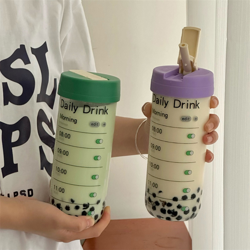 Glass Water Bottle With Time M - Coffee Equipment Gift 评论和价格