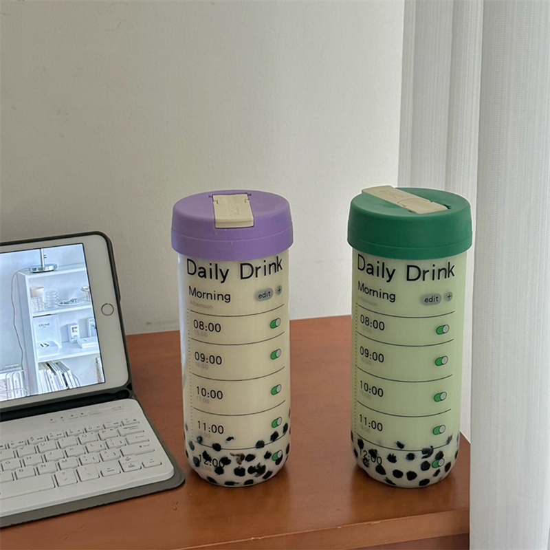 Glass Water Bottle With Time M - Coffee Equipment Gift 评论和价格
