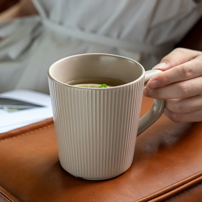 1Pc 500ml Embossed Ceramic Mil - Coffee Equipment Gift 评论和价格
