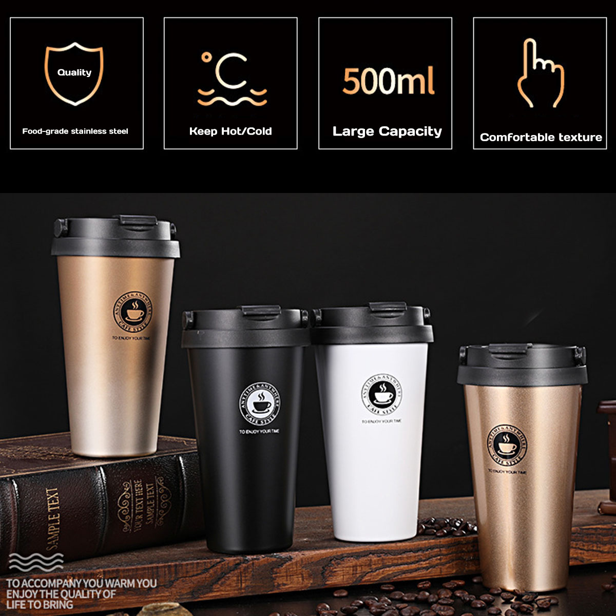 Insulated Travel Coffee Mug 16 - Coffee Equipment Gift 评论和价格